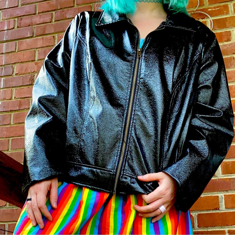 Who what wear shiny faux leather jacket